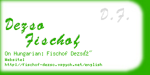 dezso fischof business card